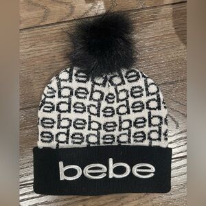 Bebe Women’s Black & White Winter Beanie
